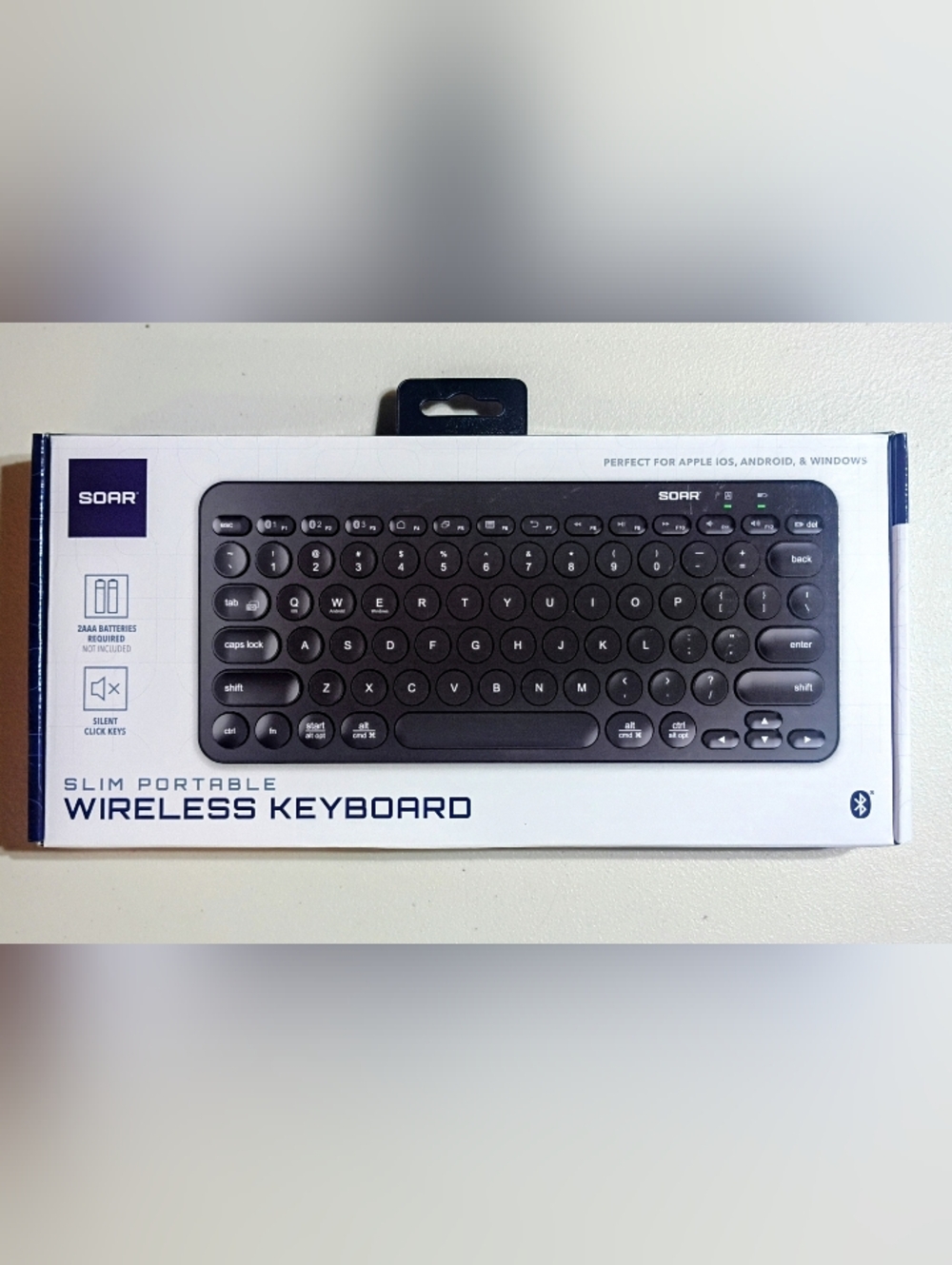 Slim Portable Wireless Keyboard - Black